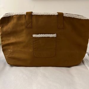 Faux suede weekender bag